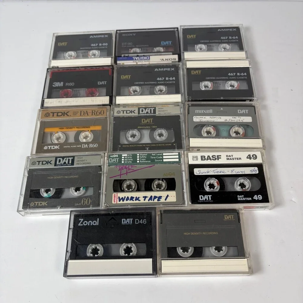 Lot of 14 DAT Digital Audio Tapes Mixed Brands Used Ampex Sony TDK Maxell BASF